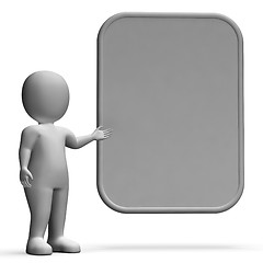 Image showing Character With Blank Board For Message Or Presentation