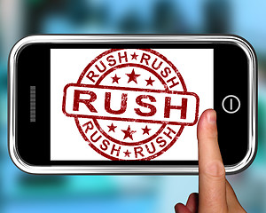 Image showing Rush On Smartphone Showing Speed