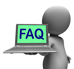 Image showing Faq Laptop Character Shows Answers And Frequently Asked Question