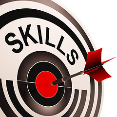 Image showing Skills Target Shows Abilities Competence And Training