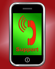 Image showing Support On Phone Shows Call For Advice