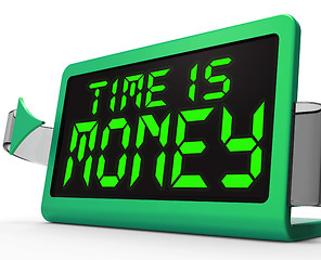 Image showing Time Is Money Clock Shows Valuable And Important Resource