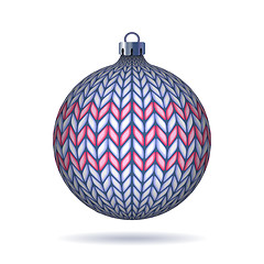 Image showing Light blue Knitted Christmas Ball 