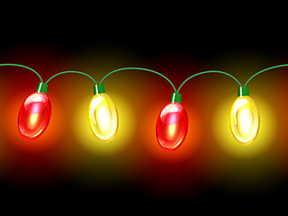 Image showing MultiColored lamp festive garland. Seamless