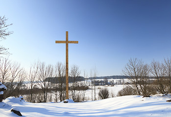 Image showing wooden crosses . Christianity