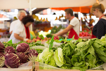 Image showing Vegetable market stall.