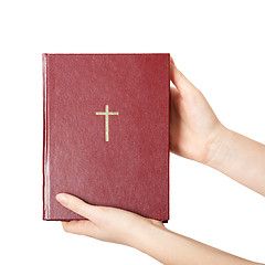 Image showing hands holding the book bible