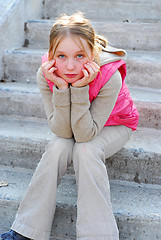 Image showing Girl on stairs