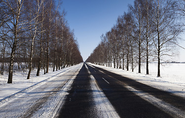 Image showing winter road  with snow