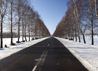 Image showing winter road with snow