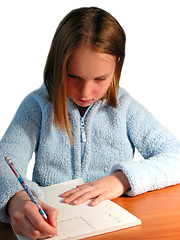 Image showing Girl student study