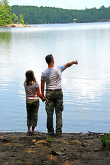 Image showing Father daughter lake