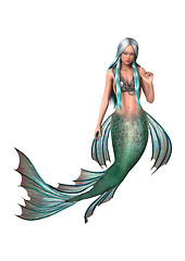Image showing Fantasy Mermaid on White