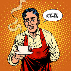 Image showing Barista hot coffee