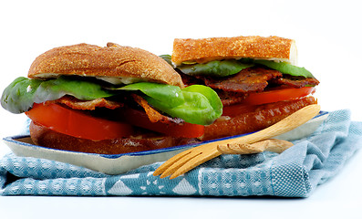 Image showing Ciabatta Bacon Sandwiches