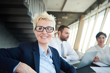 Image showing blonde business woman on meeting