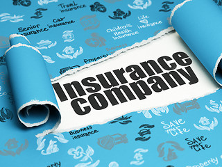 Image showing Insurance concept: black text Insurance Company under the piece of  torn paper