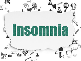 Image showing Health concept: Insomnia on Torn Paper background