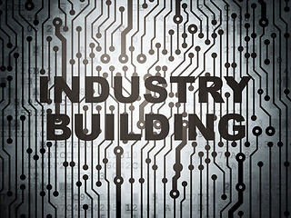 Image showing Industry concept: circuit board with Industry Building