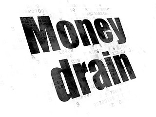 Image showing Money concept: Money Drain on Digital background