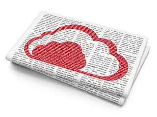 Image showing Cloud technology concept: Cloud on Newspaper background