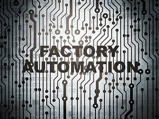 Image showing Manufacuring concept: circuit board with Factory Automation