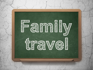 Image showing Vacation concept: Family Travel on chalkboard background