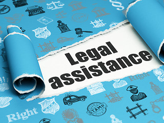 Image showing Law concept: black text Legal Assistance under the piece of  torn paper