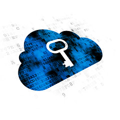 Image showing Cloud technology concept: Cloud With Key on Digital background