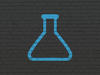 Image showing Science concept: Flask on wall background