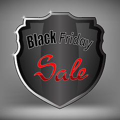 Image showing Metal Grey Shield of Black Friday Sale