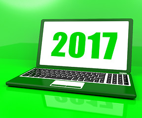 Image showing Two Thousand And Seventeen On Laptop Shows Year 2017