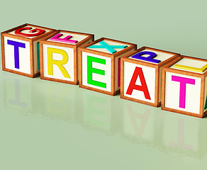 Image showing Treat Blocks Mean Special Occurrence Or Gift