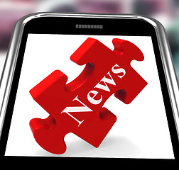 Image showing News Smartphone Means Web Headlines Or Bulletin