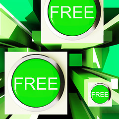 Image showing Free Buttons On Cubes Showing Freebie Products