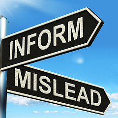 Image showing Inform Mislead Signpost Means Let Know Or Misguide