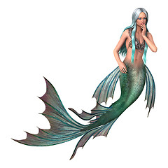 Image showing Fantasy Mermaid on White