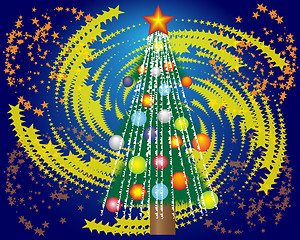 Image showing Christmas tree and a star