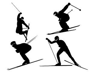 Image showing four skiers