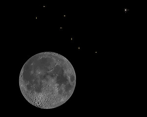 Image showing moon and stars