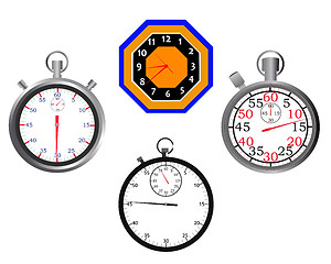 Image showing stop watches and clocks