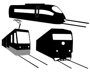 Image showing three trains