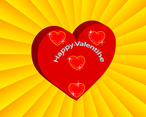Image showing Valentine card with hearts