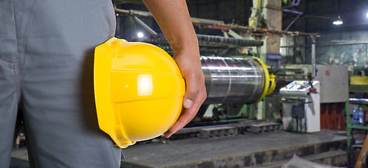 Image showing Worker with safety helmet 