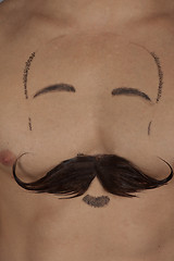 Image showing male torso with moustache and beard 