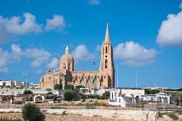 Image showing Church of the town of Mgarr on the island of Gozo, Malta by ferr