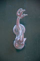 Image showing Detail of an old snake -shaped handle