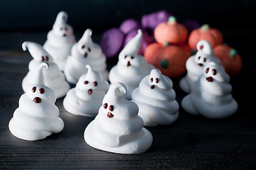 Image showing Ghosts of sugar and eggs for halloween