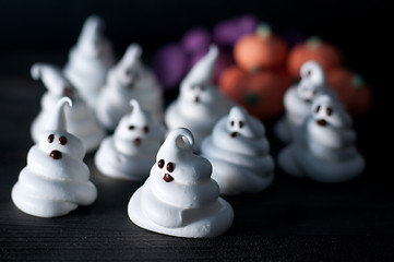 Image showing Ghosts of sugar and eggs for halloween