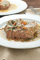 Image showing 
marrowbone, veal cut used in Italian cooking with yellow risott